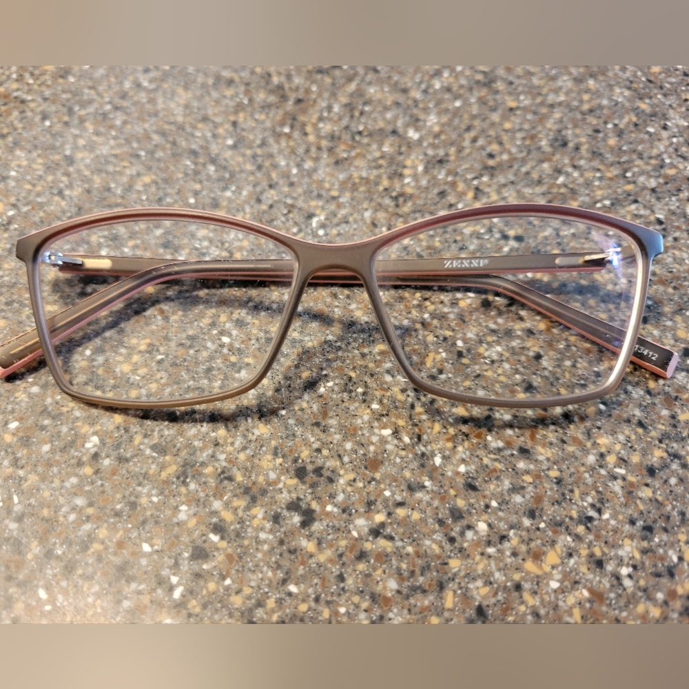 Zenni Optical Two-Tone Rectangular Glasses #2013412 – Gray & Pink